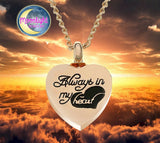 Always in my heart Urn Cremation Pendant Ash Holder Memorial Necklace