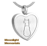 Cat Heart Kitty Pet Urn Cremation Pendant Ash Holder Memorial Necklace