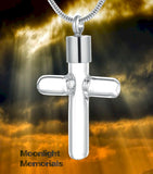 Cross Glass Urn Cremation Pendant Ash Holder Memorial Necklace