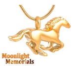 Horse Running Run Urn Cremation Necklace