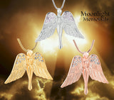 Angel Wings Crystal Urn Keepsake Ashes Memorial Necklace