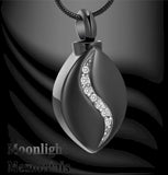 Elegant Inlay Crystal Stainless Steel Urn Cremation Necklace