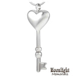 Key Heart Urn Cremation Necklace