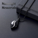 Elegant Inlay Crystal Stainless Steel Urn Cremation Necklace