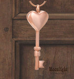 Key Heart Urn Cremation Necklace