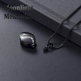 Elegant Inlay Crystal Stainless Steel Urn Cremation Necklace