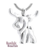 Moose Deer Cremation Stainless Steel Earrings