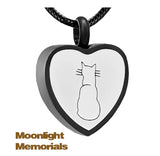 Cat Heart Kitty Pet Urn Cremation Pendant Ash Holder Memorial Necklace