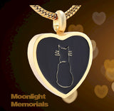 Cat Heart Kitty Pet Urn Cremation Pendant Ash Holder Memorial Necklace