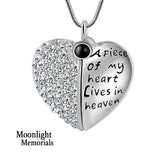 Heart Locket Heaven Cremation Urn Ashes Holder Memorial Necklace