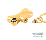 Dog Bone Paw Print Cremation Pendant Ashes Holder Memorial Necklace