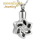 Star Crystal Flower Cremation Urn Keepsake Ashes Memorial Necklace