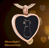 Cat Heart Kitty Pet Urn Cremation Pendant Ash Holder Memorial Necklace