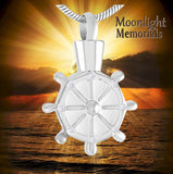 Mast Boat Wheel Cutout Urn Cremation Pendant AshES Holder Memorial Necklace