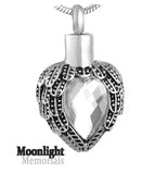 Birthstones Crystal Locket Cremation Urn Ashes Holder Memorial Necklace