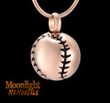 Baseball Urn Cremation Pendant Ash Holder Memorial Necklace