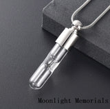 Hourglass Cremation Cylinder Urn Necklace