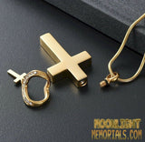 Cross Christian With Charm Urn Cremation Necklace