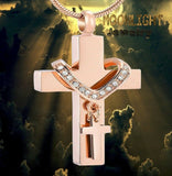 Cross Christian With Charm Urn Cremation Necklace