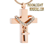 Cross Christian With Charm Urn Cremation Necklace