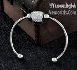 Ball Crystal Cylinder Urn Cremation Bracelet