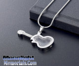 Guitar Glass Music Urn Cremation Necklace