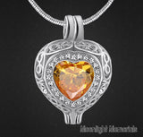 Birthstones Crystal Locket Cremation Urn Ashes Holder Memorial Necklace