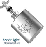 Dad Flask shape Cremation Urn Keepsake Ashes Memorial Necklace