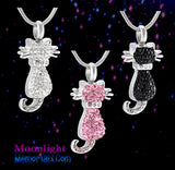 Cat Crystal Pet Urn Cremation Necklace