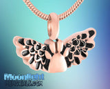 Paw Pet Dog Cat Angel Wings Urn Cremation Necklace