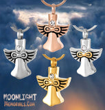 Angel Wings Crystal Urn Cremation Necklace