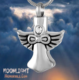 Angel Wings Crystal Urn Cremation Necklace