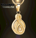 Infinity Crystal Forever Urn Cremation Necklace