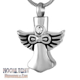 Angel Wings Crystal Urn Cremation Necklace