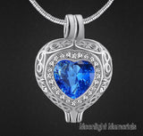 Birthstones Crystal Locket Cremation Urn Ashes Holder Memorial Necklace