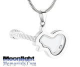 Guitar Glass Music Urn Cremation Necklace