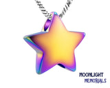 Star Curve Cremation Urn Keepsake Ashes Memorial Necklace