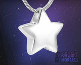 Star Curve Cremation Urn Keepsake Ashes Memorial Necklace