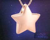 Star Curve Cremation Urn Keepsake Ashes Memorial Necklace