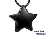 Star Curve Cremation Urn Keepsake Ashes Memorial Necklace