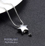 Star Curve Cremation Urn Keepsake Ashes Memorial Necklace