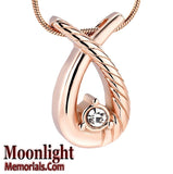 Teardrop Crystal Urn Cremation Necklace