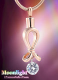 Ribbon Crystal Urn Cremation Necklace