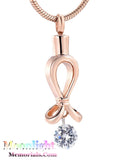 Ribbon Crystal Urn Cremation Necklace