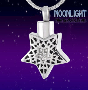 Star Crystal Urn Cremation Necklace