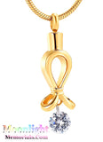 Ribbon Crystal Urn Cremation Necklace