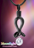 Ribbon Crystal Urn Cremation Necklace