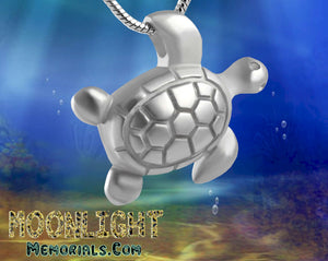 Sea Turtle Pet Crystal Urn Cremation Necklace