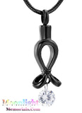 Ribbon Crystal Urn Cremation Necklace