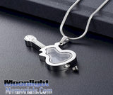 Guitar Glass Music Urn Cremation Necklace